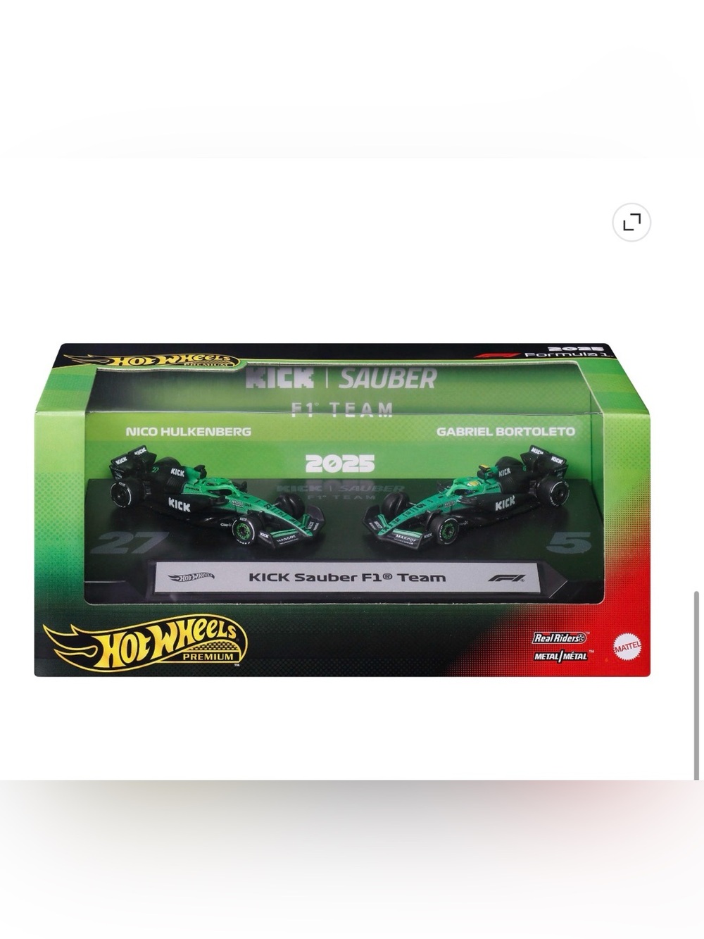 Hot Wheels Premium KICK Sauber F1 Team 2025 Green Die-Cast Car Set